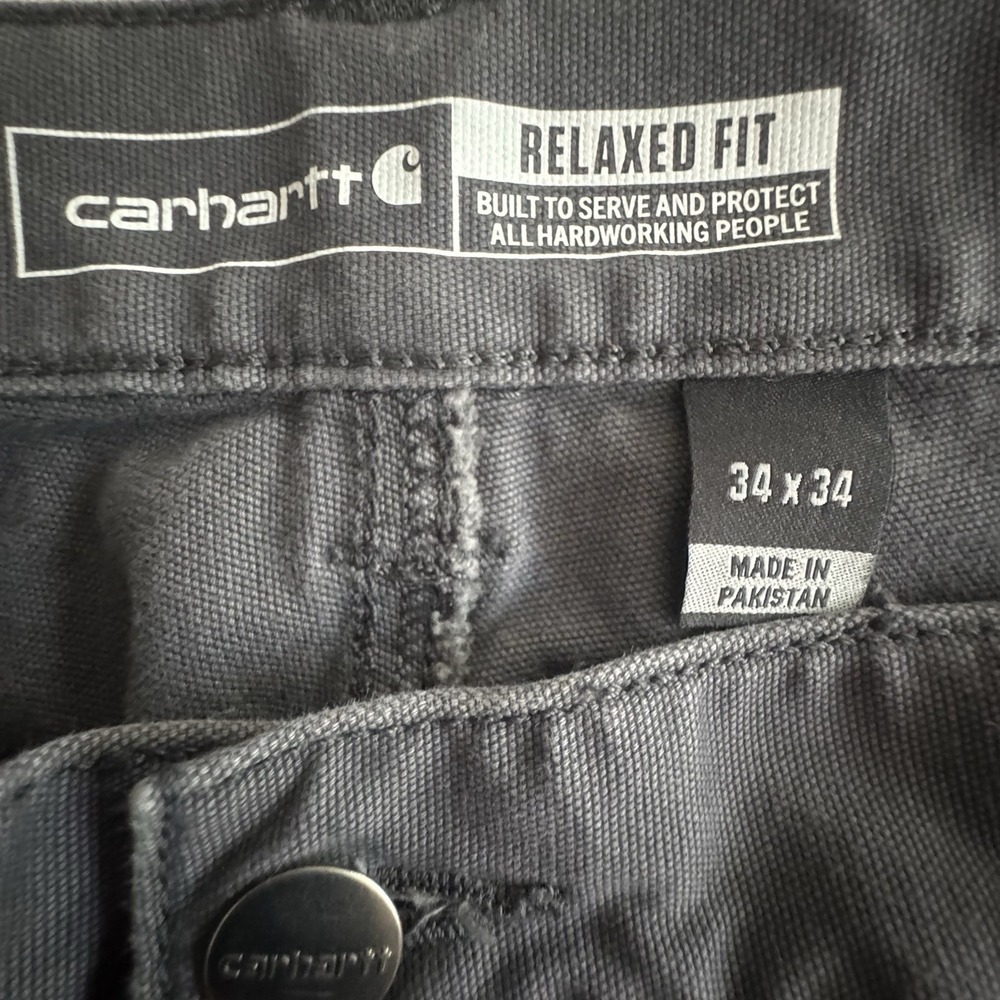 Carhartt Men's Pants Rugged Flex Relaxed Fit Distressed Carpenter WorkWear 34x34 - Picture 4 of 16